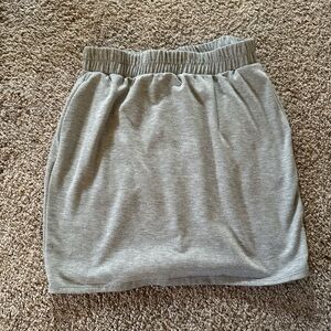 Gray Smocked Bubble Mini Skirt for Casual Wear